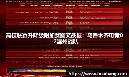 高校联赛升降级附加赛图文战报：乌鲁木齐电竞0-2温州战队